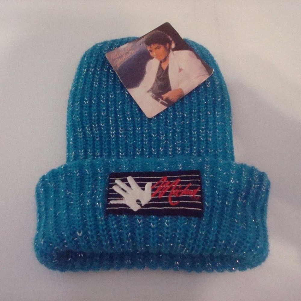 MICHAEL JACKSON THRILLER 80S BEANIE KNIT TOBOGGAN SKI HAT CAP VINTAGE 00S Y2K W1